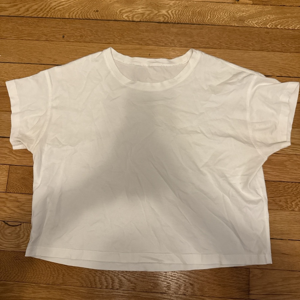 lululemon oversized white cropped t shirt